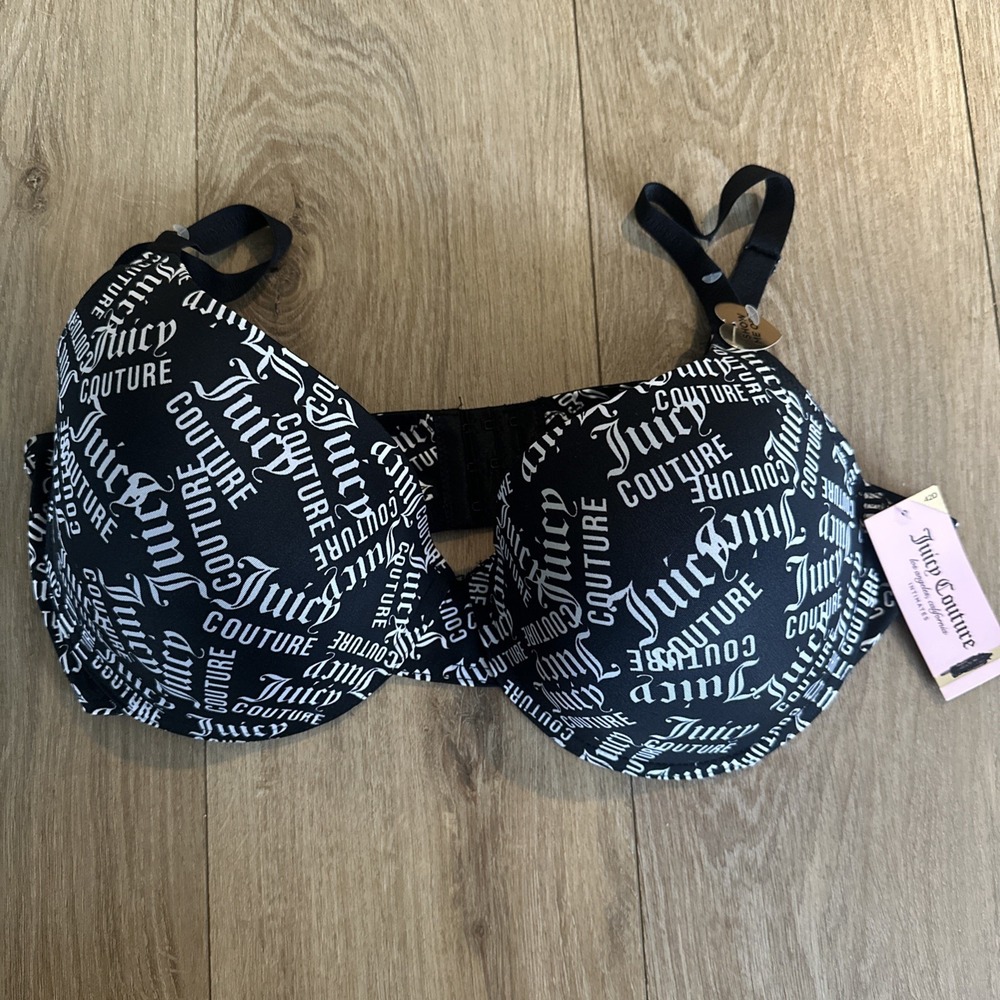Juicy Couture Intimates Women's Bra Show Me Off Padded Logo All‎ Over 42D